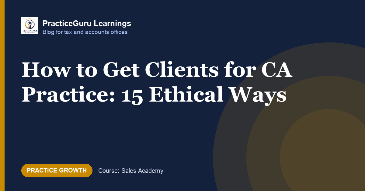 Banner: How to get clients for CA practice, 15 ethical ways