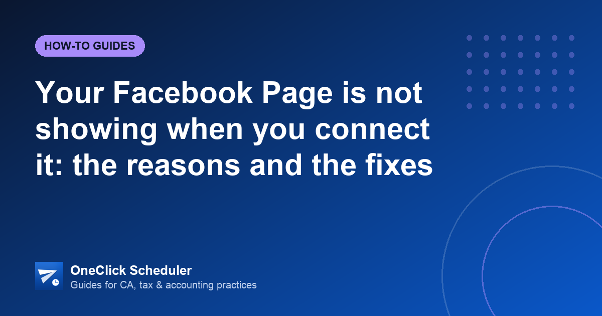 Facebook Page not showing — banner