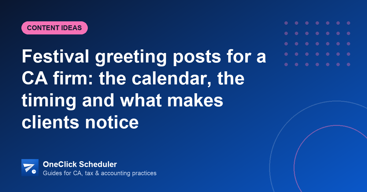 Festival greeting posts — OneClick Scheduler guide