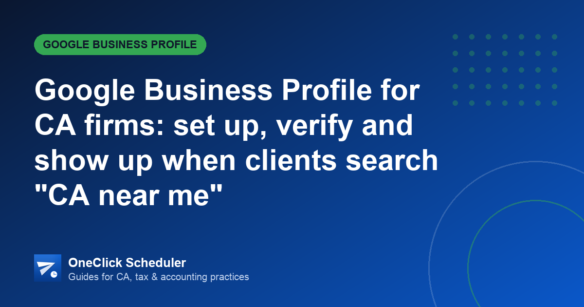 Google Business Profile for CA firms — banner