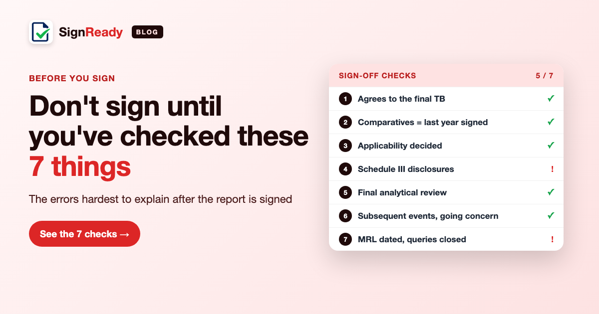 7 checks before signing — banner