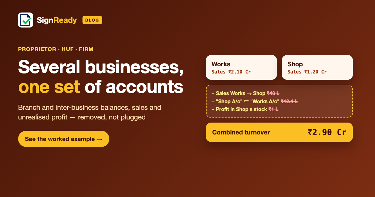 Combined accounts (non-corporate) — SignReady guide