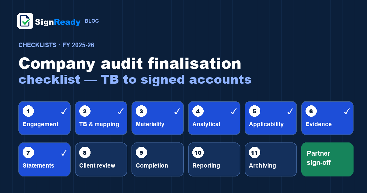 Finalisation checklist FY 2025-26 — guide banner