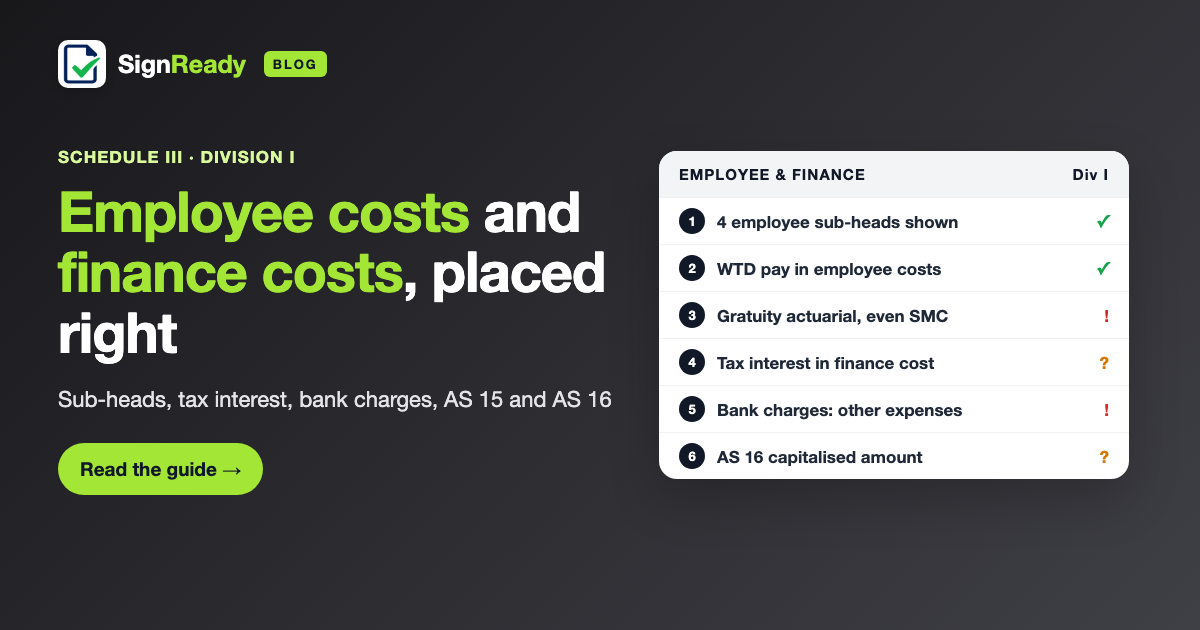 Employee costs & finance costs — banner