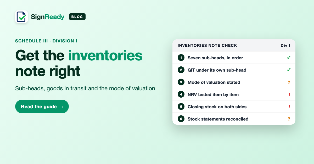 Inventories note — SignReady guide