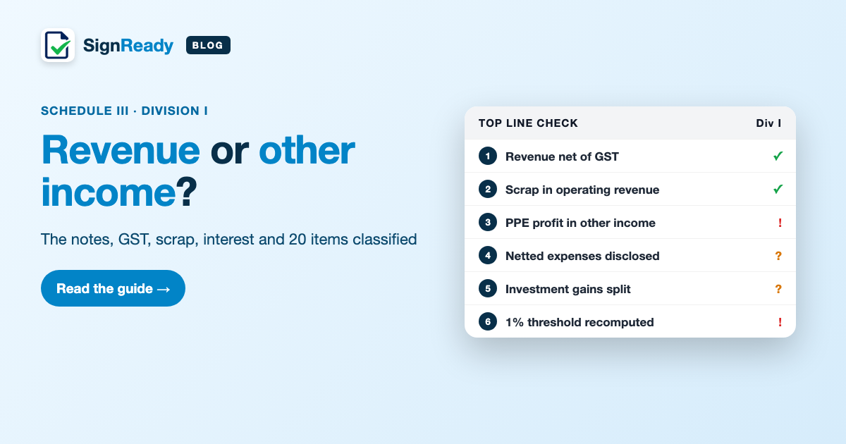 Revenue vs other income — SignReady guide