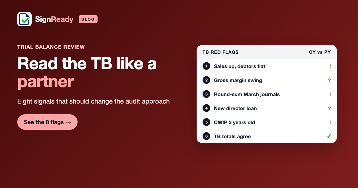 Trial balance red flags — SignReady guide