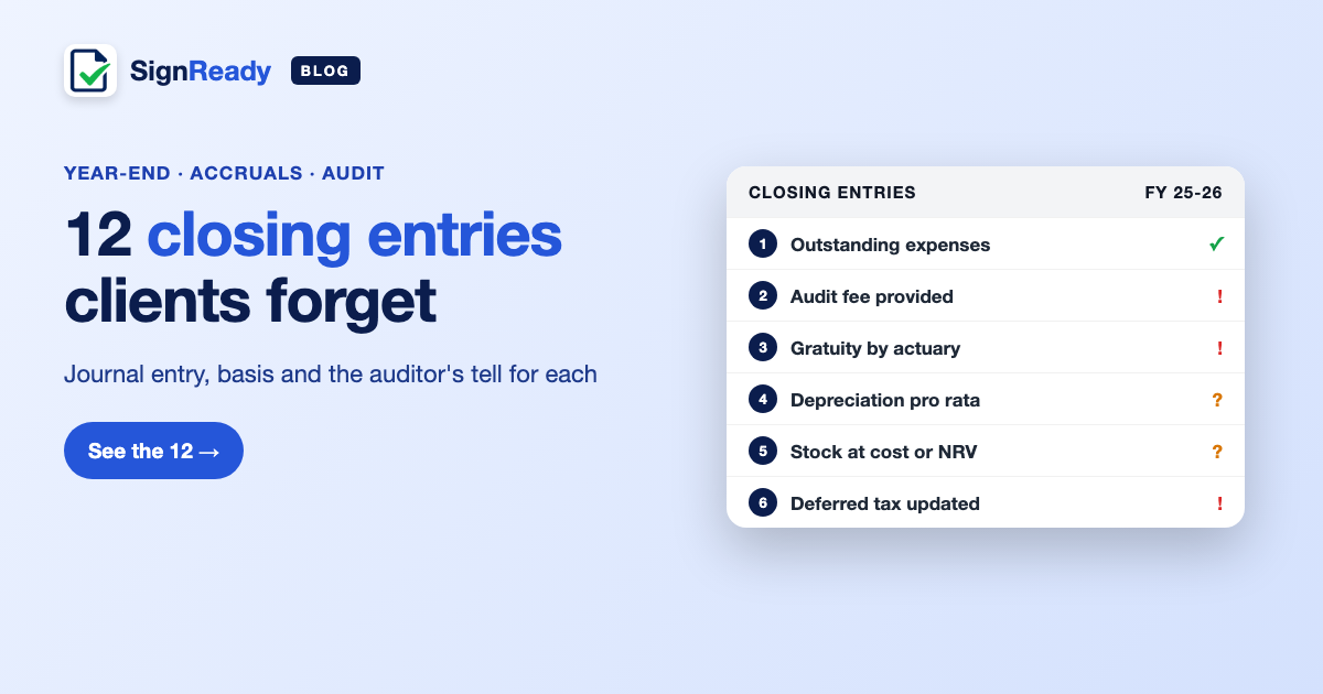 12 year-end closing entries — banner